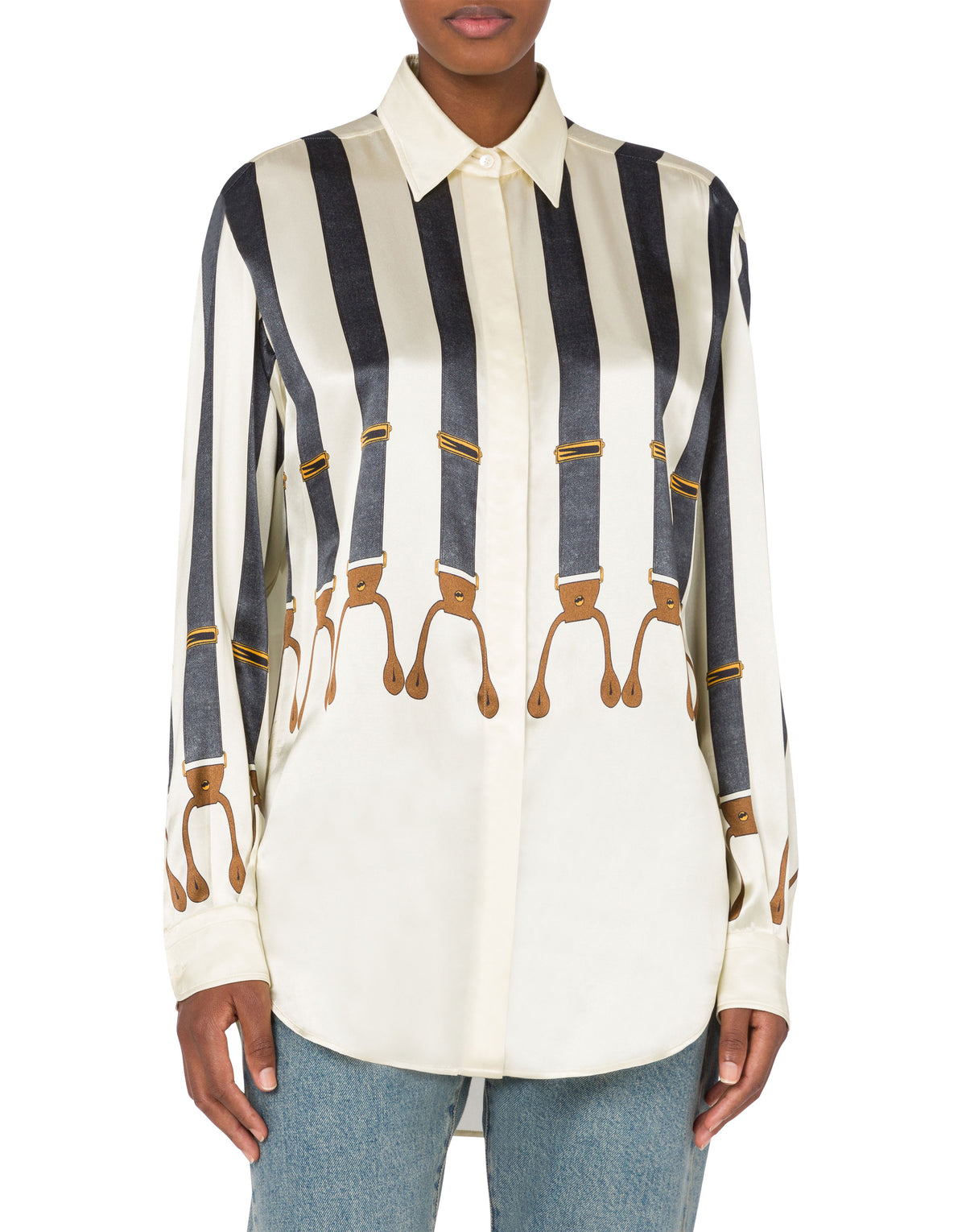 Chemise en satin épaisse - White