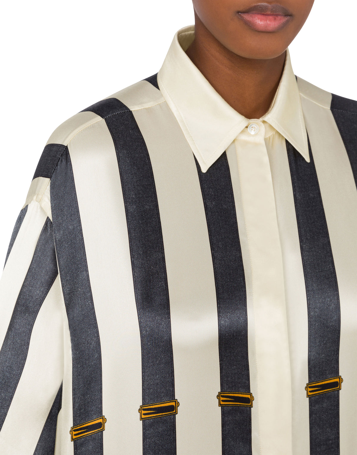 Chemise en satin épaisse - White