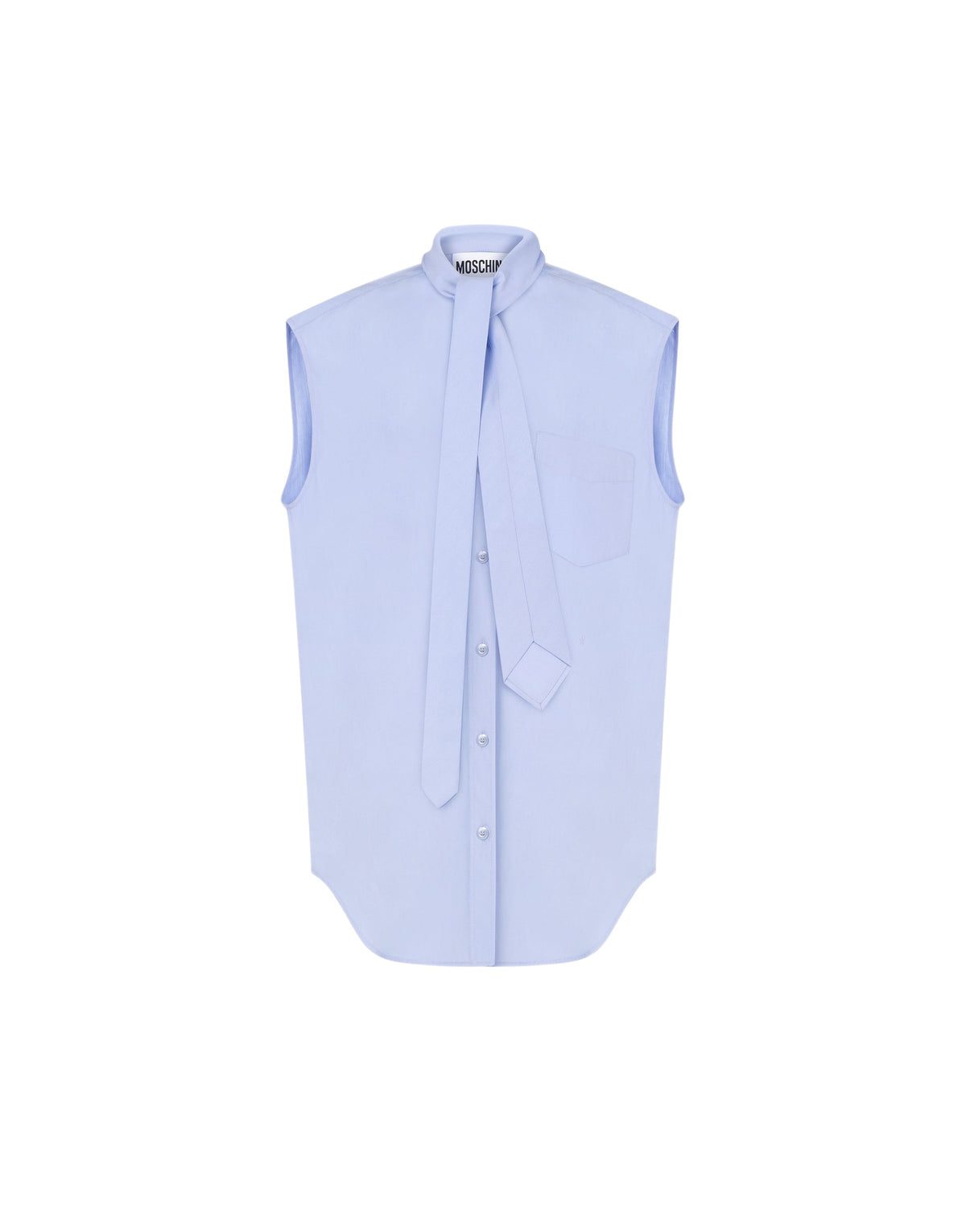Chemise sans manches en popeline de coton - Blue