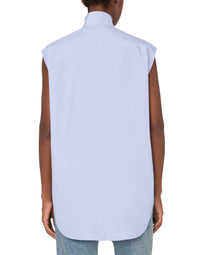 Chemise sans manches en popeline de coton - Blue