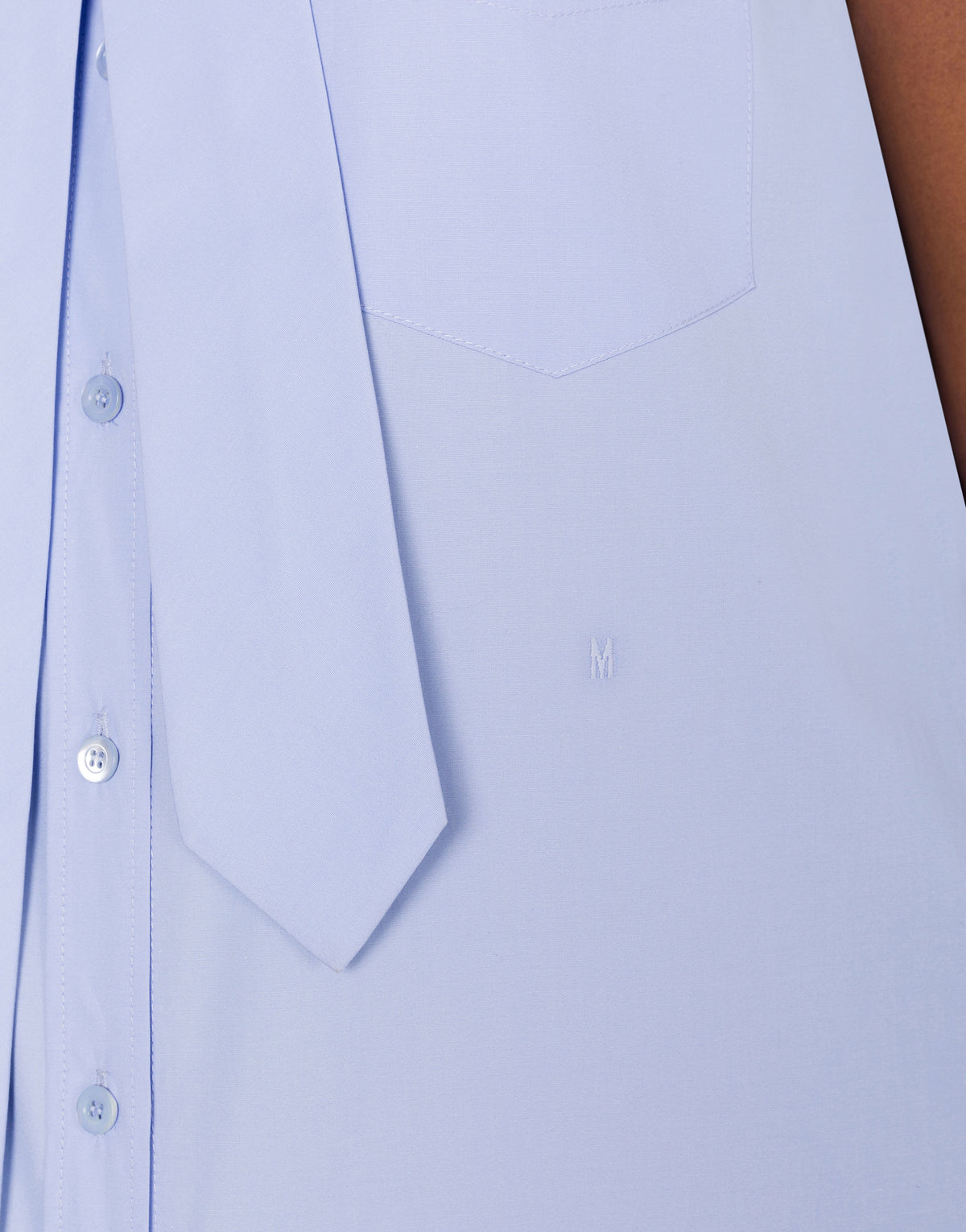 Chemise sans manches en popeline de coton - Blue