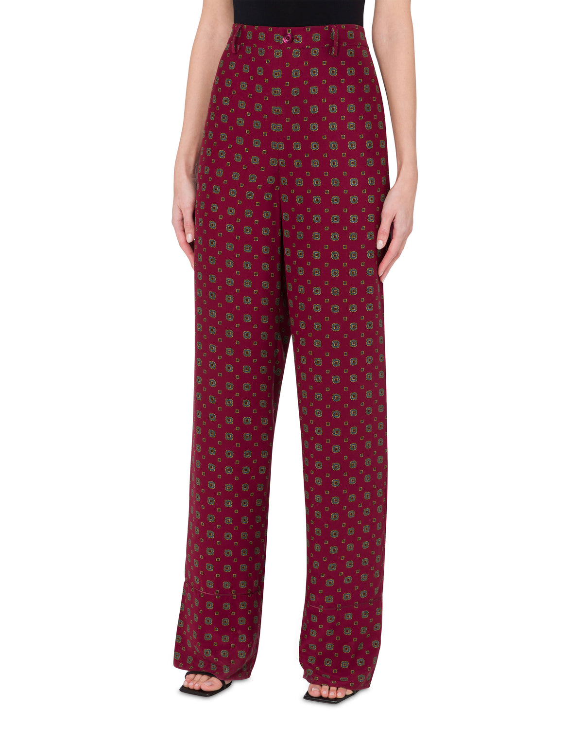 Silk satin trousers - Red