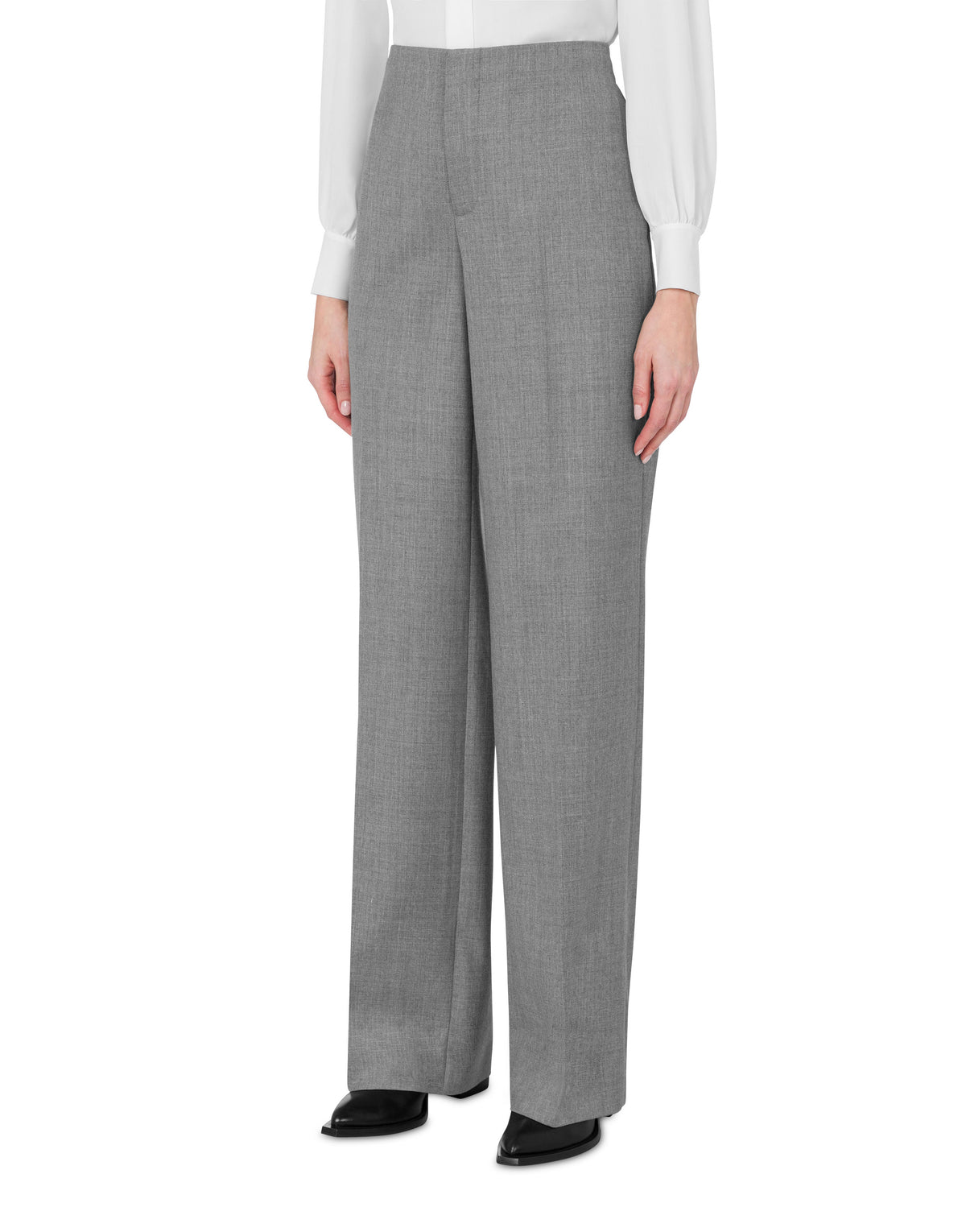 Pantalon en laine à coupe ample - Grey