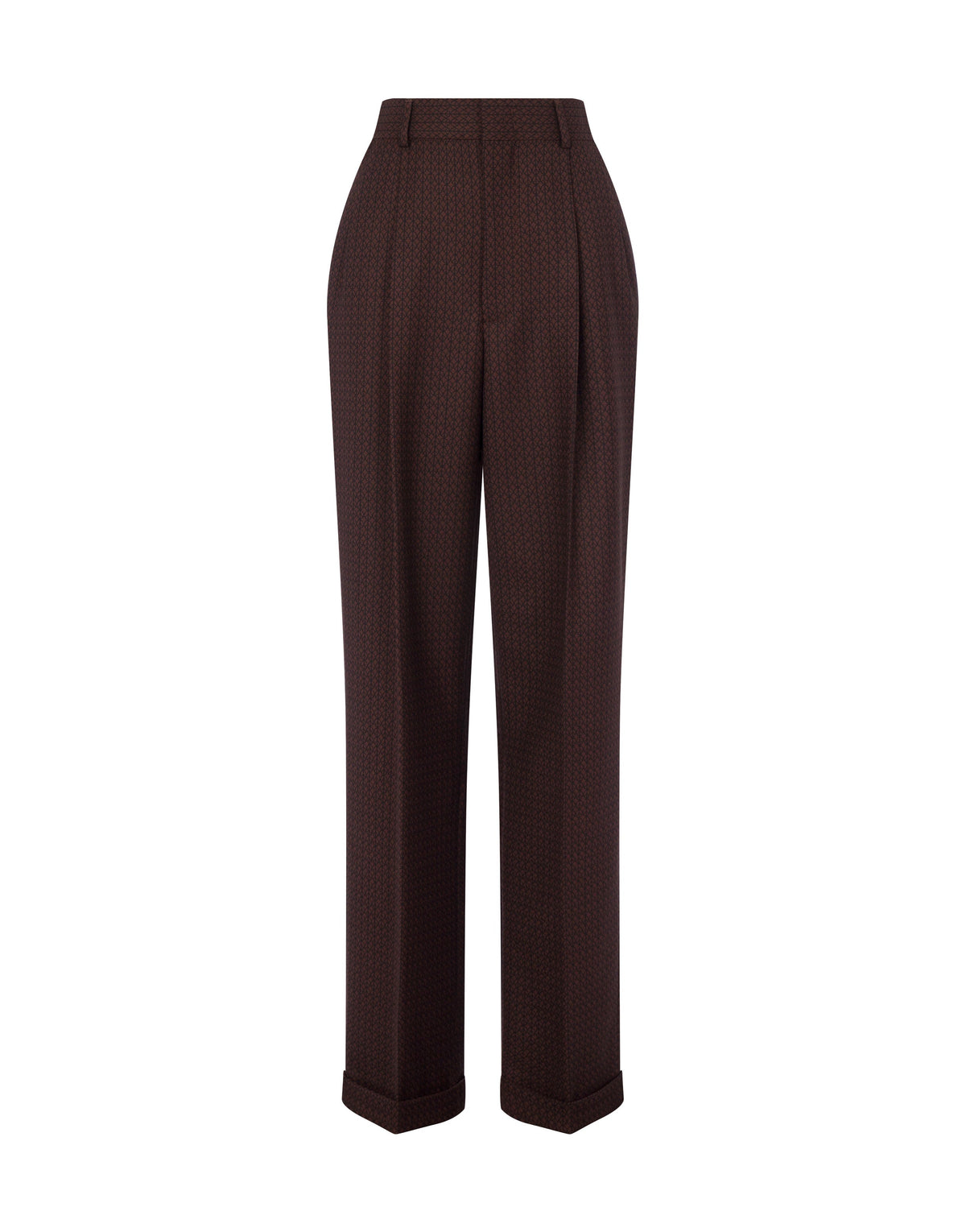 Pantalon oversize en laine - Brown