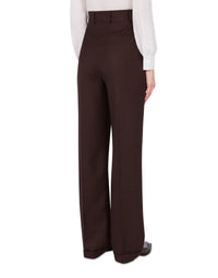 Pantalon oversize en laine - Brown