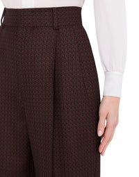 Pantalon oversize en laine - Brown