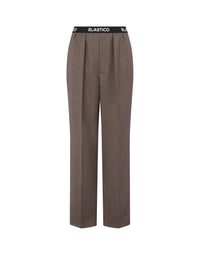 Elastic Band wool canvas trousers
 - Brown