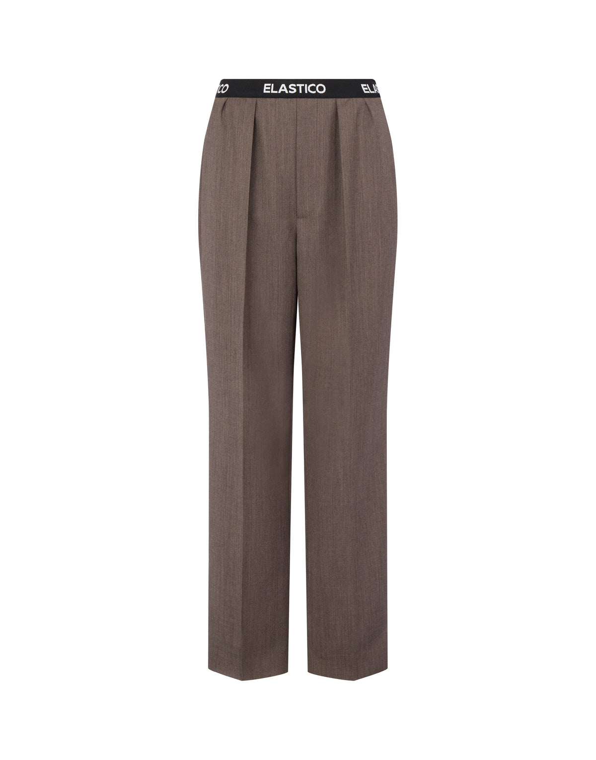 Elastic Band wool canvas trousers
 - Brown