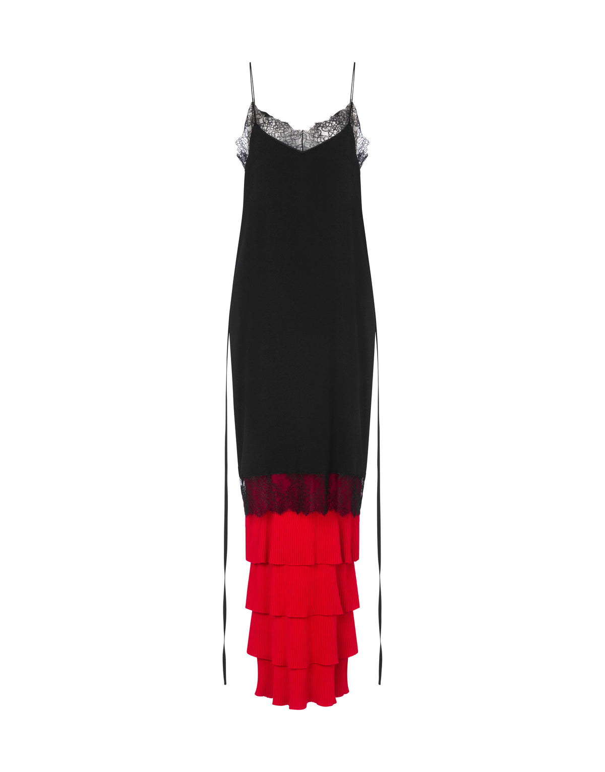 Robe longue en satin à un motif - Black