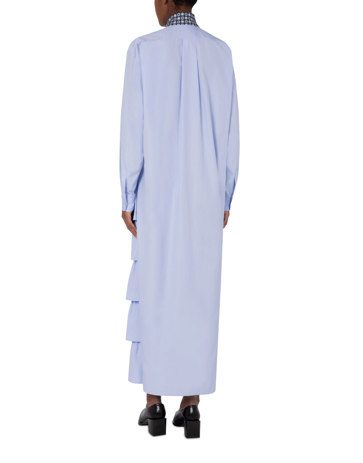 Robe longue en popeline de coton - Blue