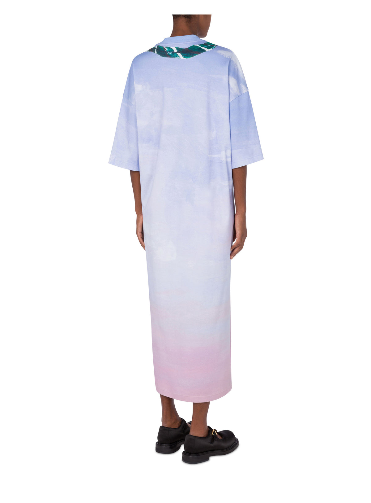 Cotton Interlock Dress In The Cloud - Blue