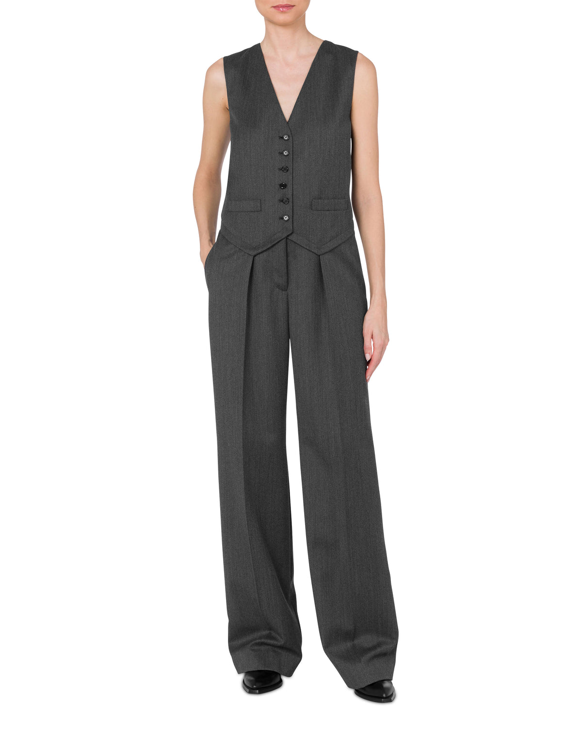 Combinaison boutonnée en laine - Grey