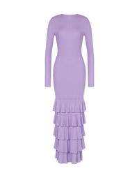 Robe longue en laine mérinos - Purple