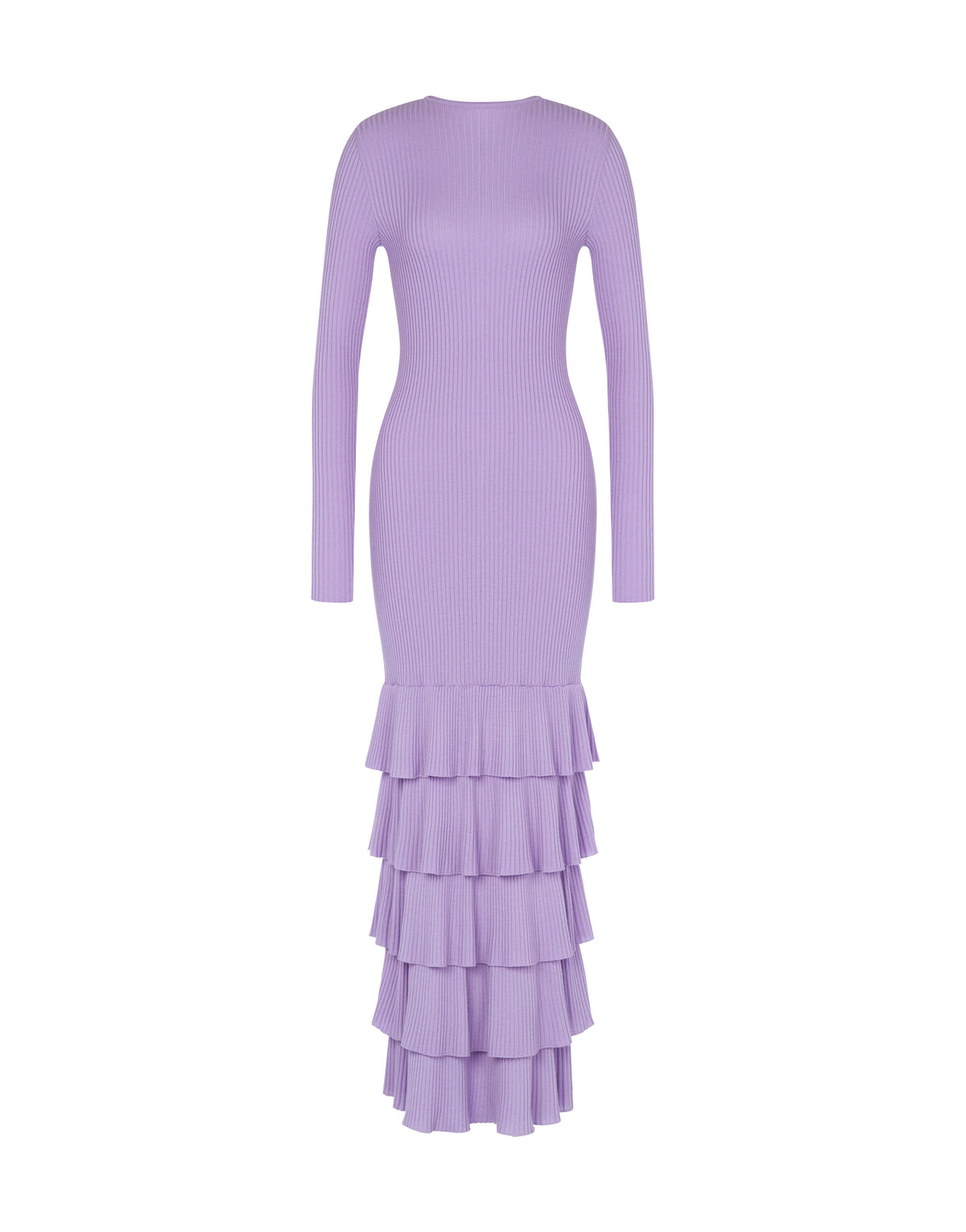 Robe longue en laine mérinos - Purple