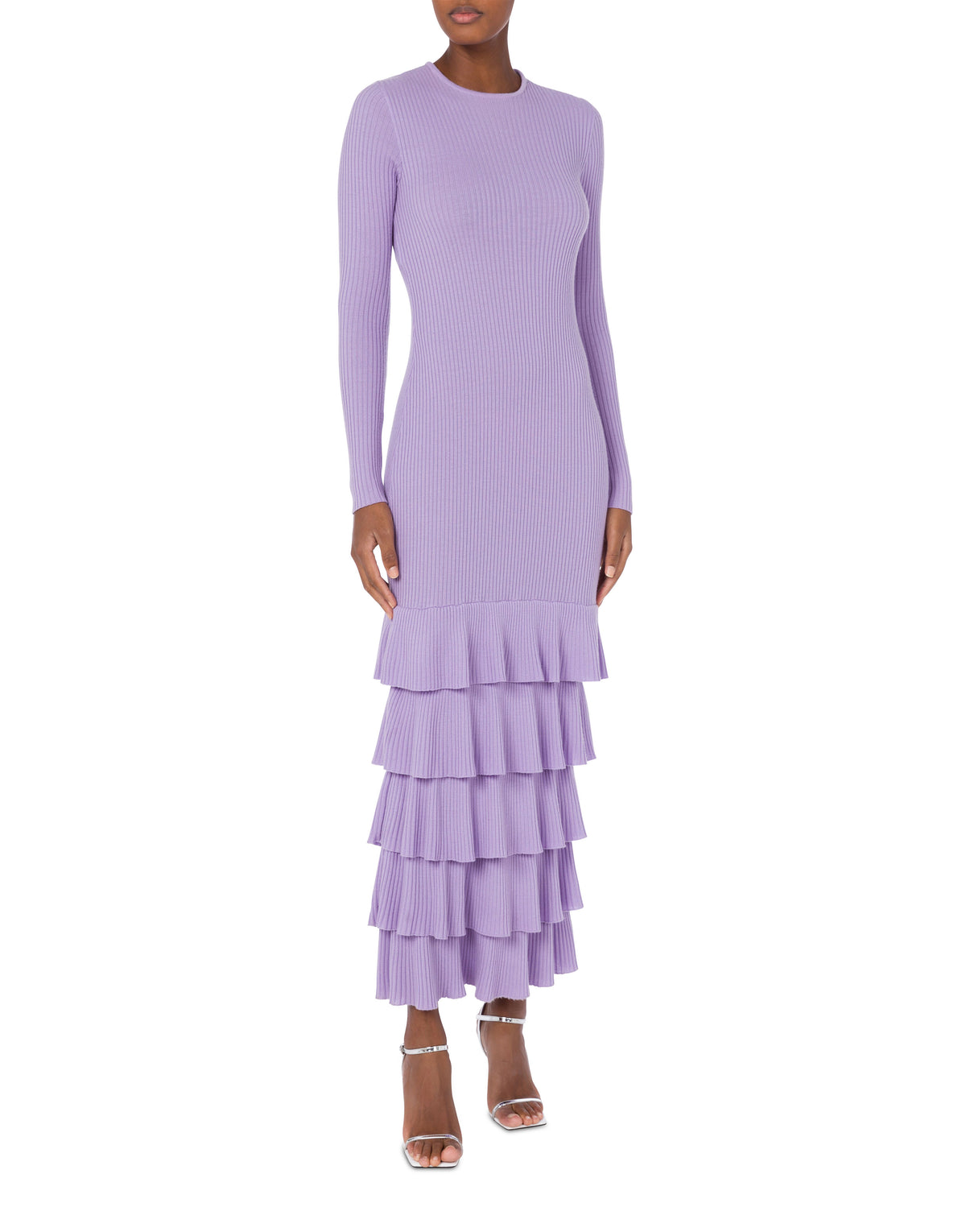 Robe longue en laine mérinos - Purple