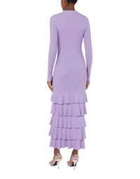 Robe longue en laine mérinos - Purple