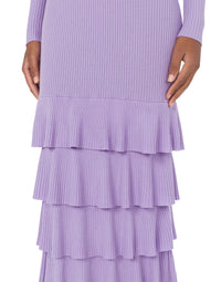 Robe longue en laine mérinos - Purple