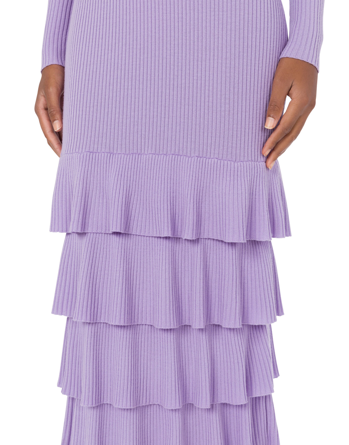 Robe longue en laine mérinos - Purple