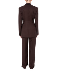 Peace jacquard wool jacket
 - Brown