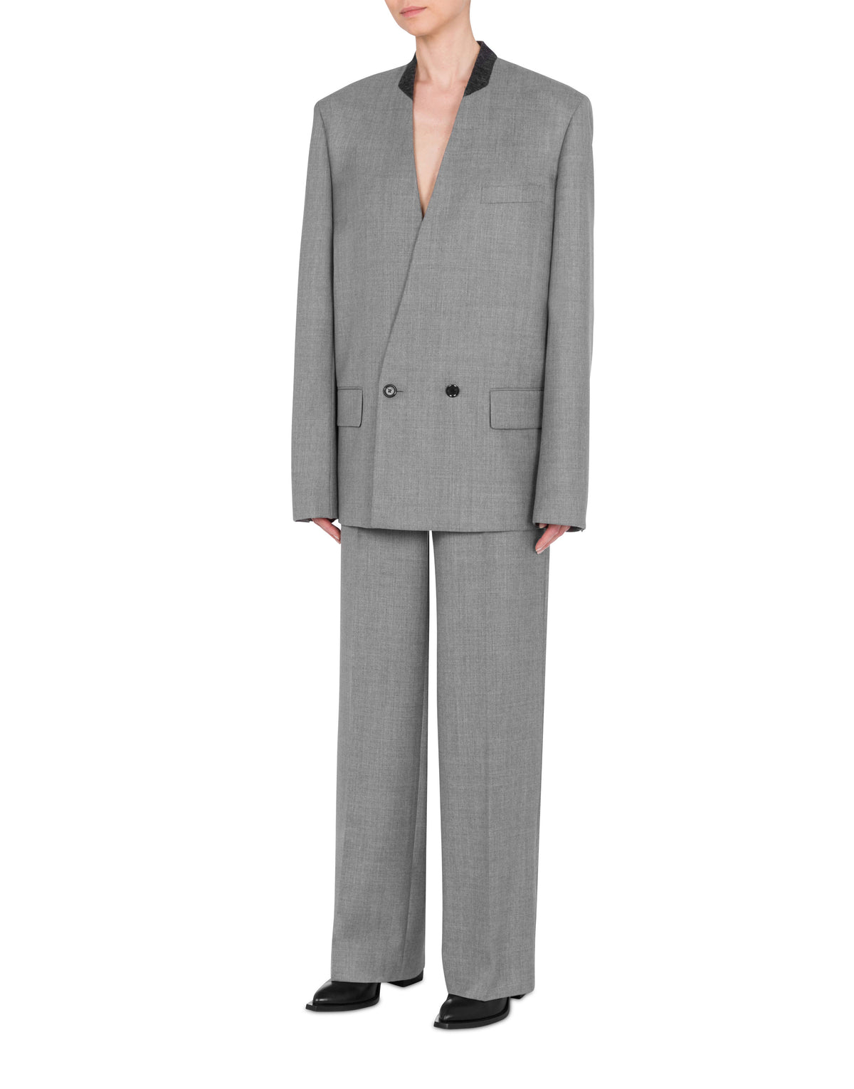 Yarn-dyed wool canvas jacket - Grey