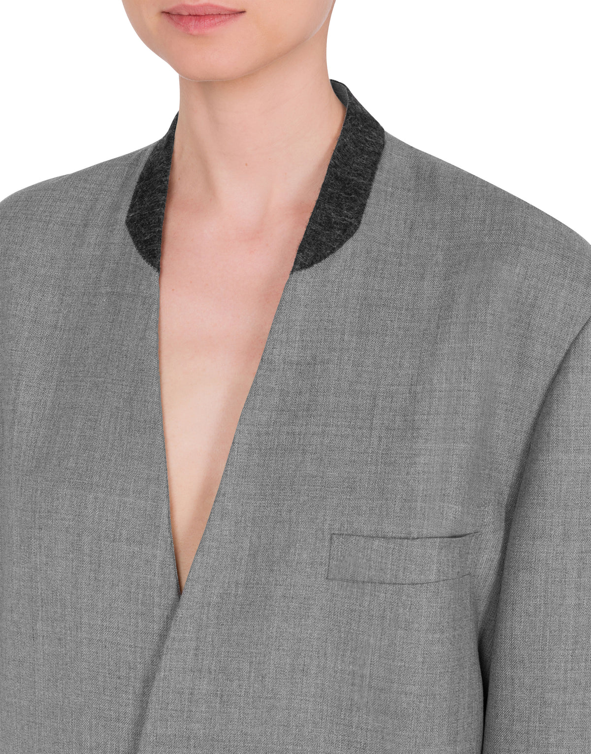 Yarn-dyed wool canvas jacket - Grey