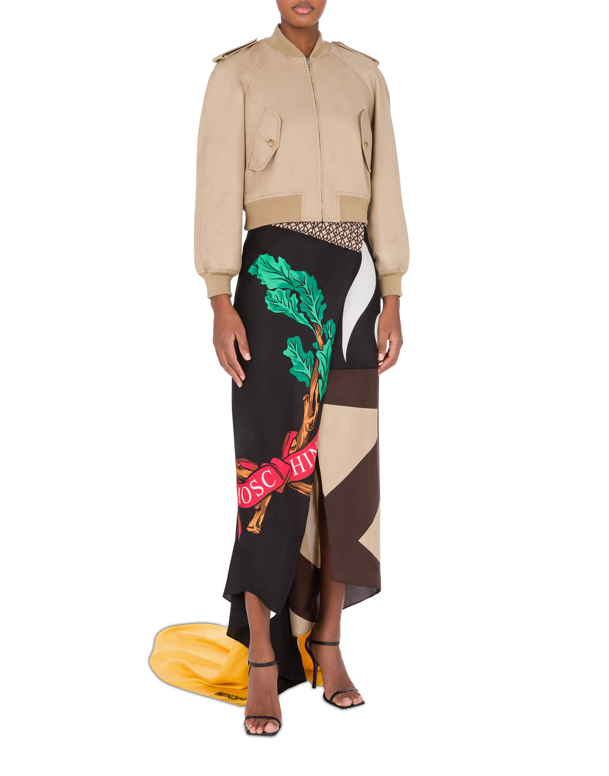 Cotton embroidered bomber jacket - Beige