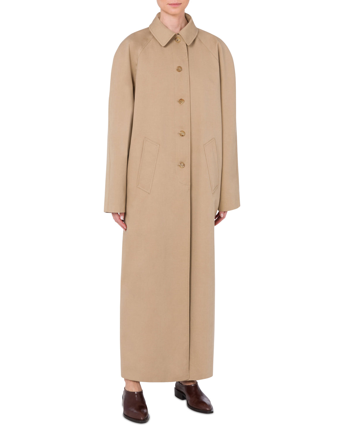 Trench-coat en coton  - Beige