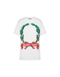 T-shirt à imprimé Laurel Crown en coton - White
