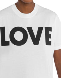 T-shirt à imprimé d’archives contrastant en coton - White