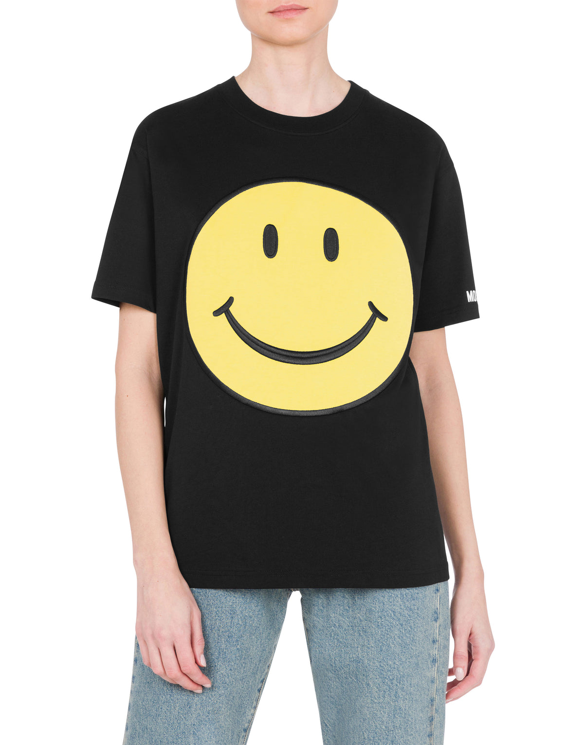 T-shirt à détails brodés en fil - Black