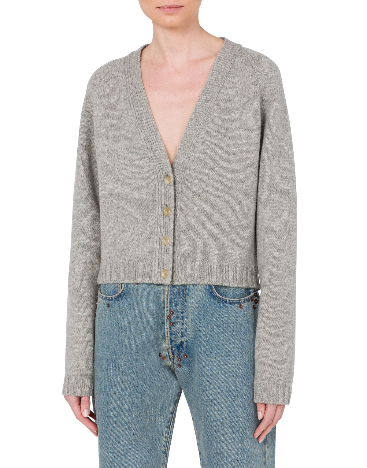Cardigan en laine boutonné - Grey