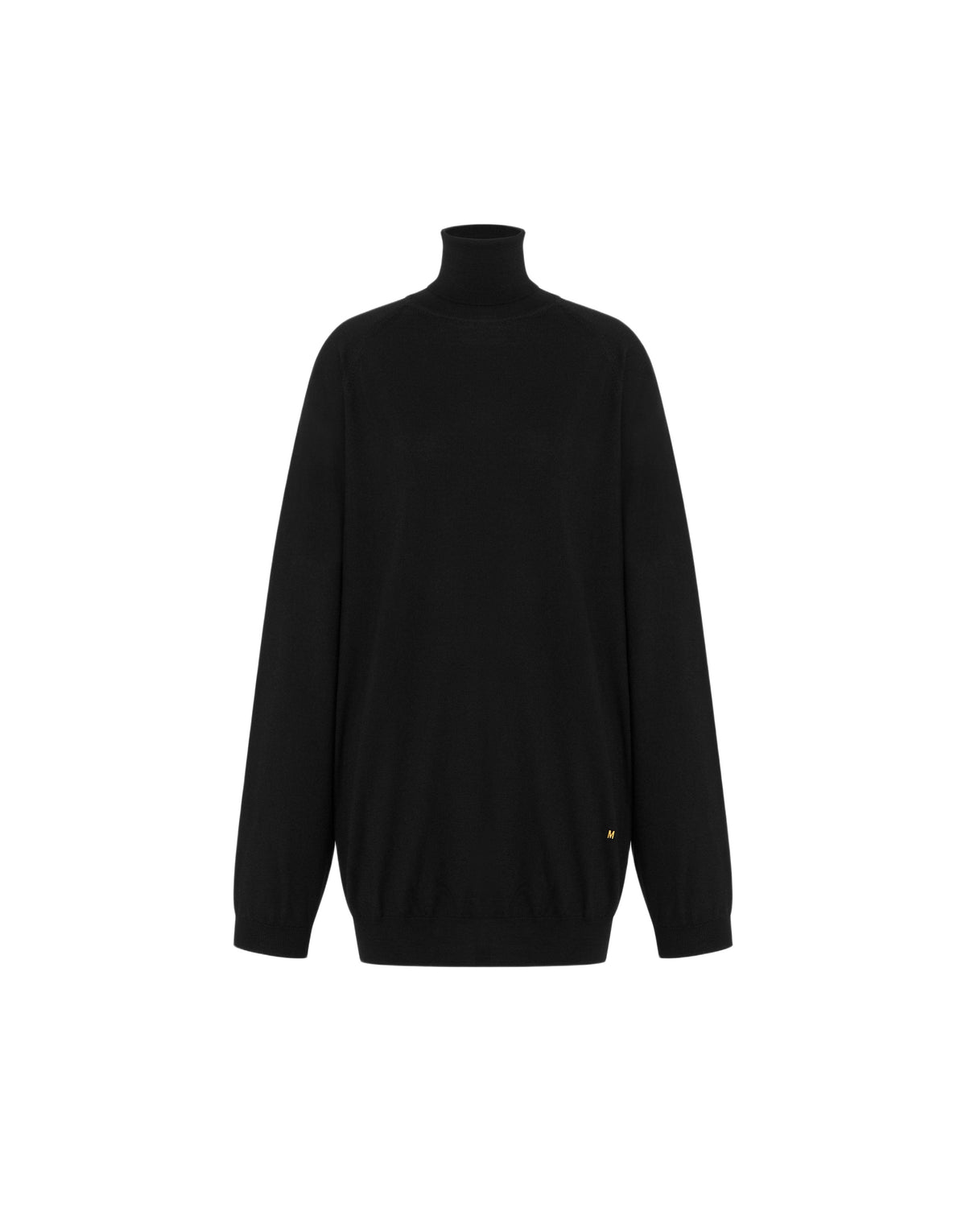 Pull à col montant en laine mérinos - Black
