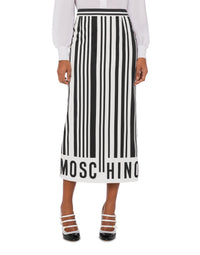 Midi skirt in heavy cotton poplin - White