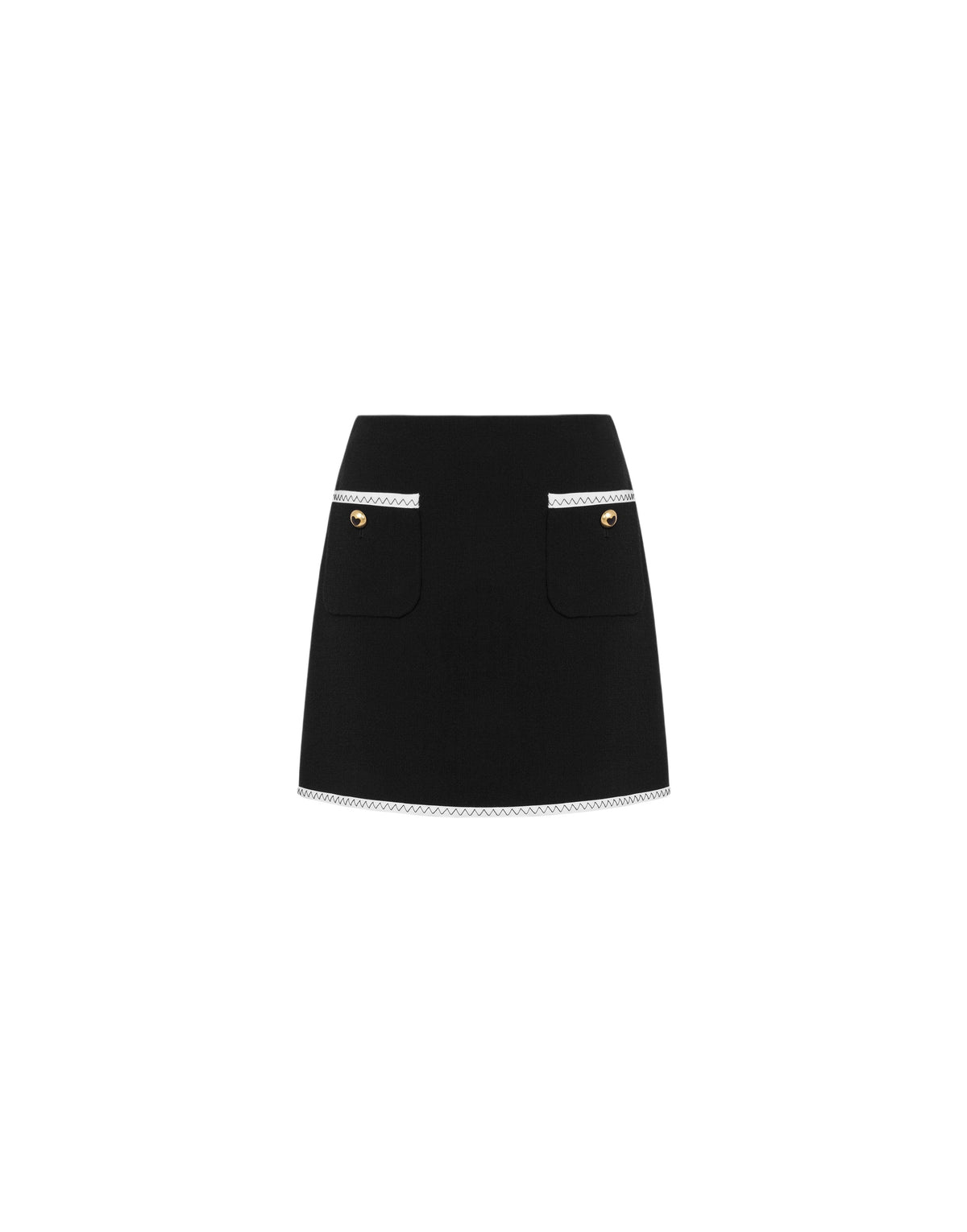Mini jupe en crêpe en laine mélangée - Black