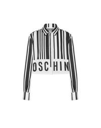 Chemise courte en popeline de coton épais - White