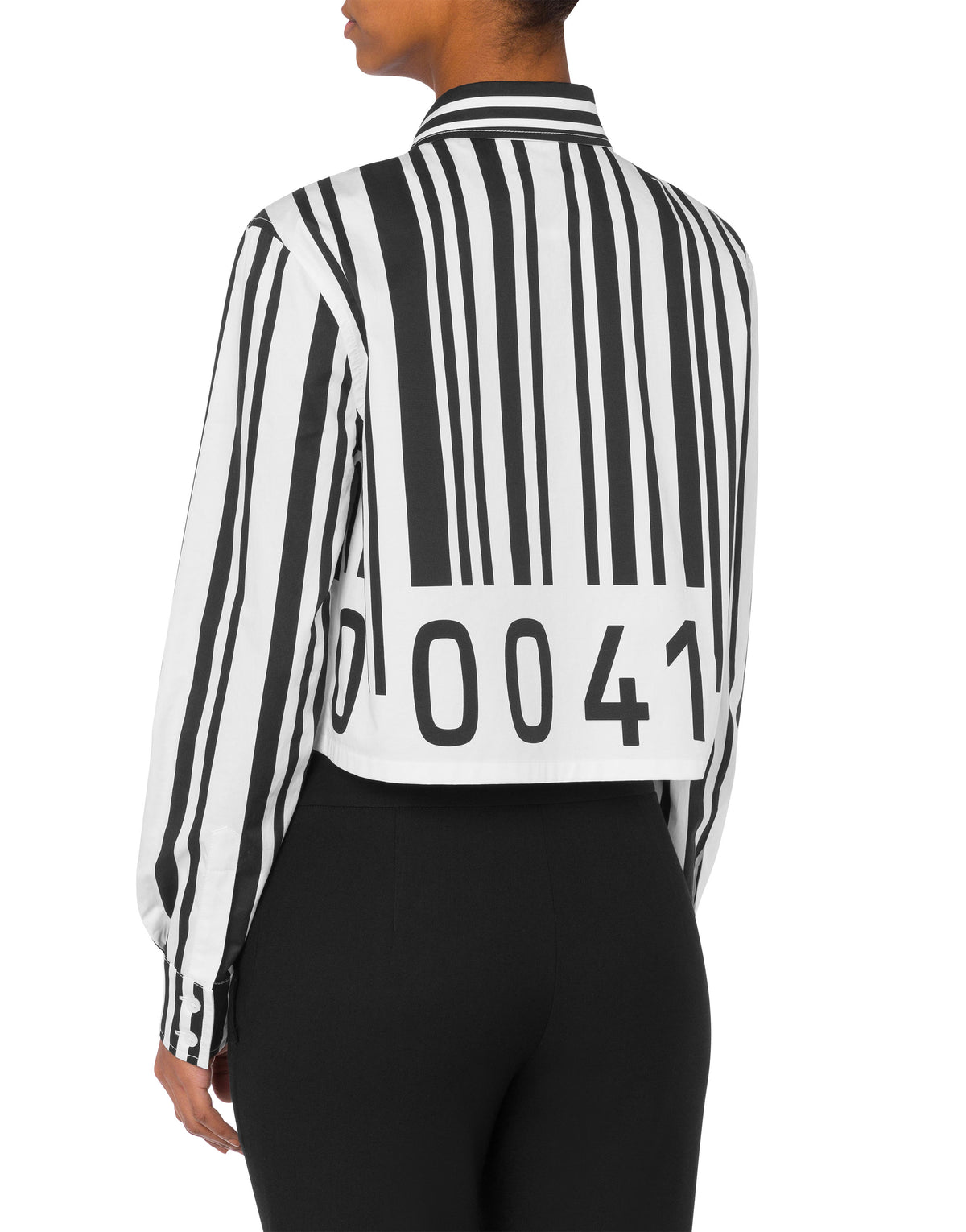 Chemise courte en popeline de coton épais - White