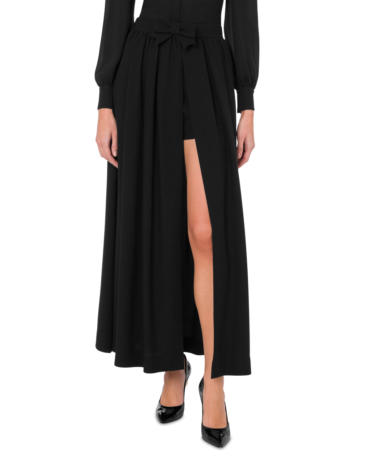 Jupe pantalon en satin - Black