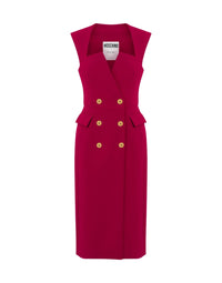 Robe midi en crêpe stretch - Red
