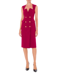 Robe midi en crêpe stretch - Red