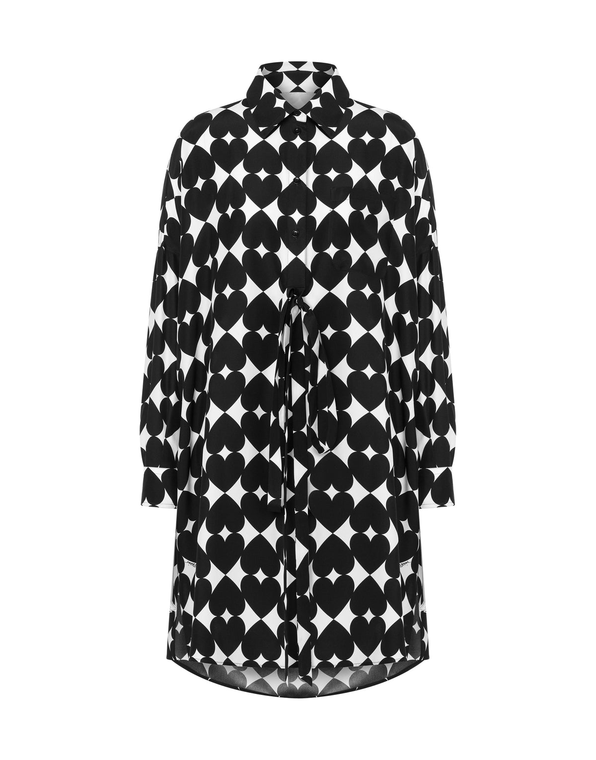 Optical print dress - Black