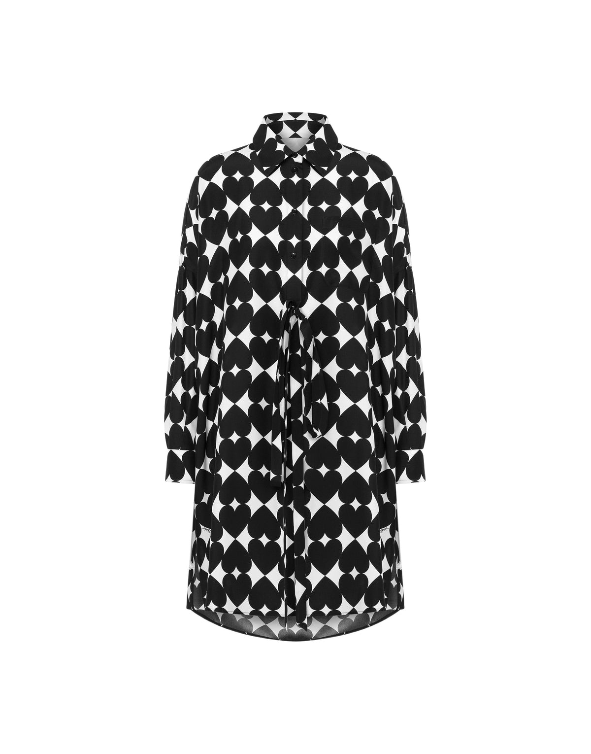 Robe à imprimé optique en soie - Black