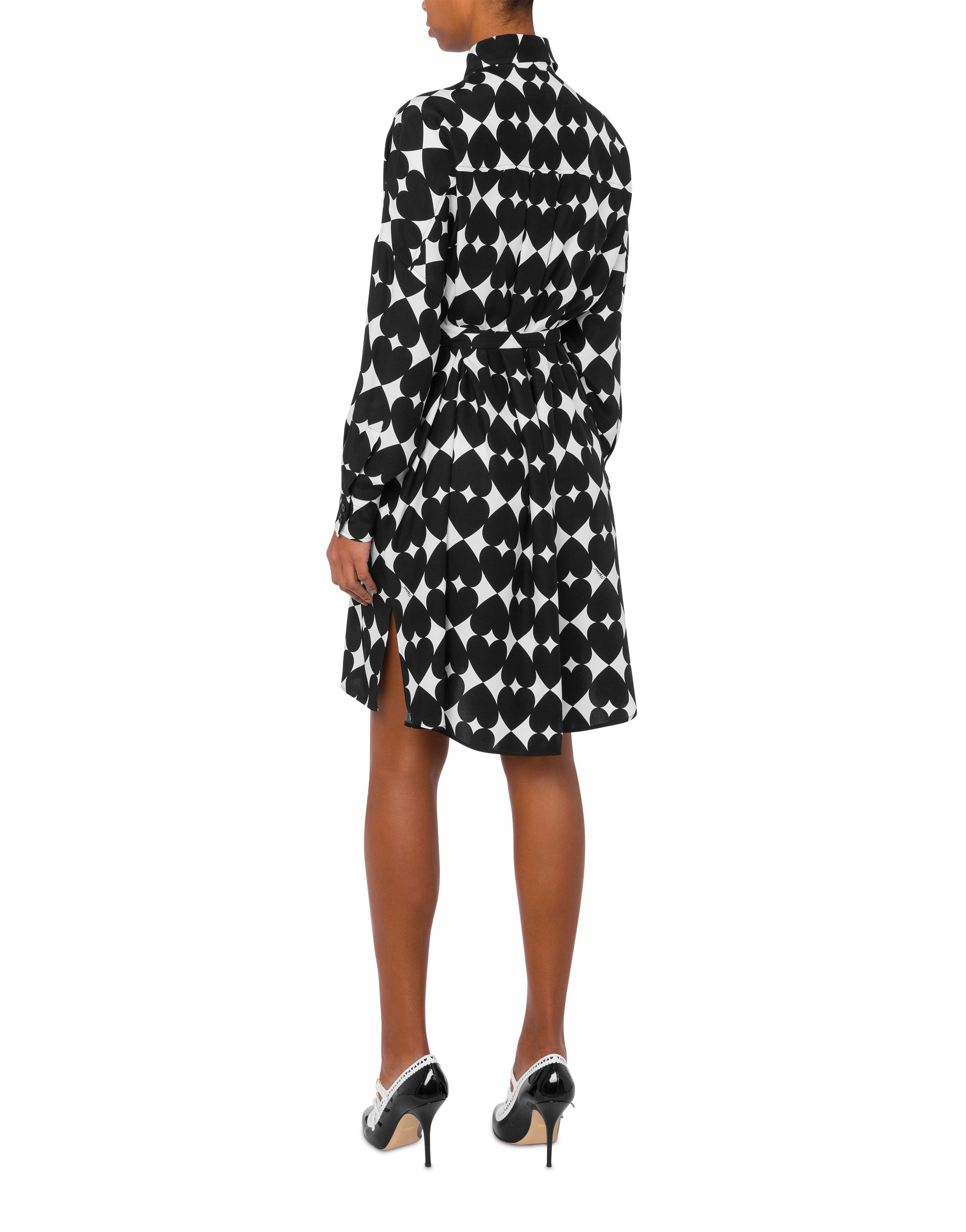 Optical print dress - Black