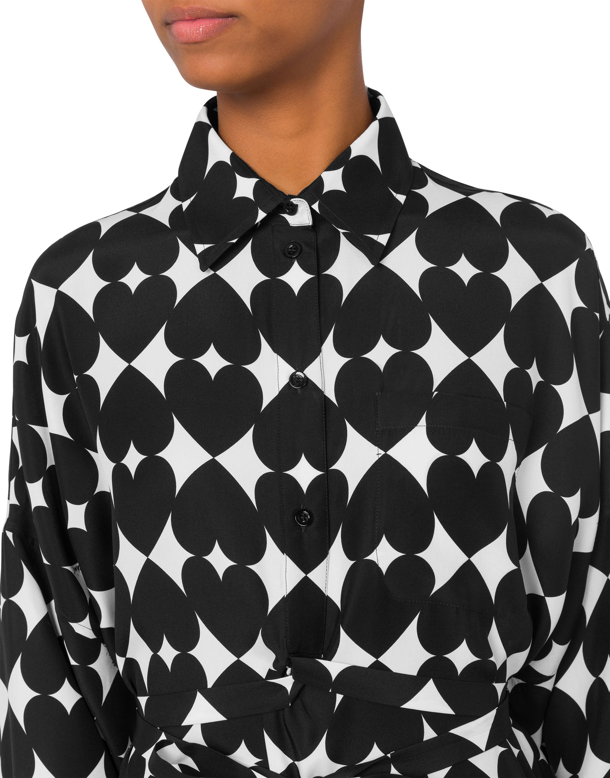 Optical print dress - Black
