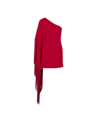 Robe courte à une épaule en satin - Red