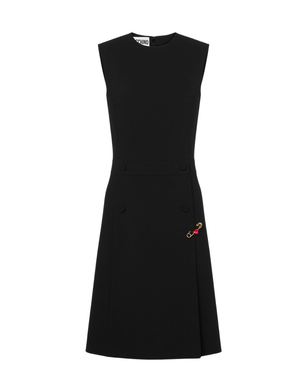Robe midi en crêpe stretch - Black