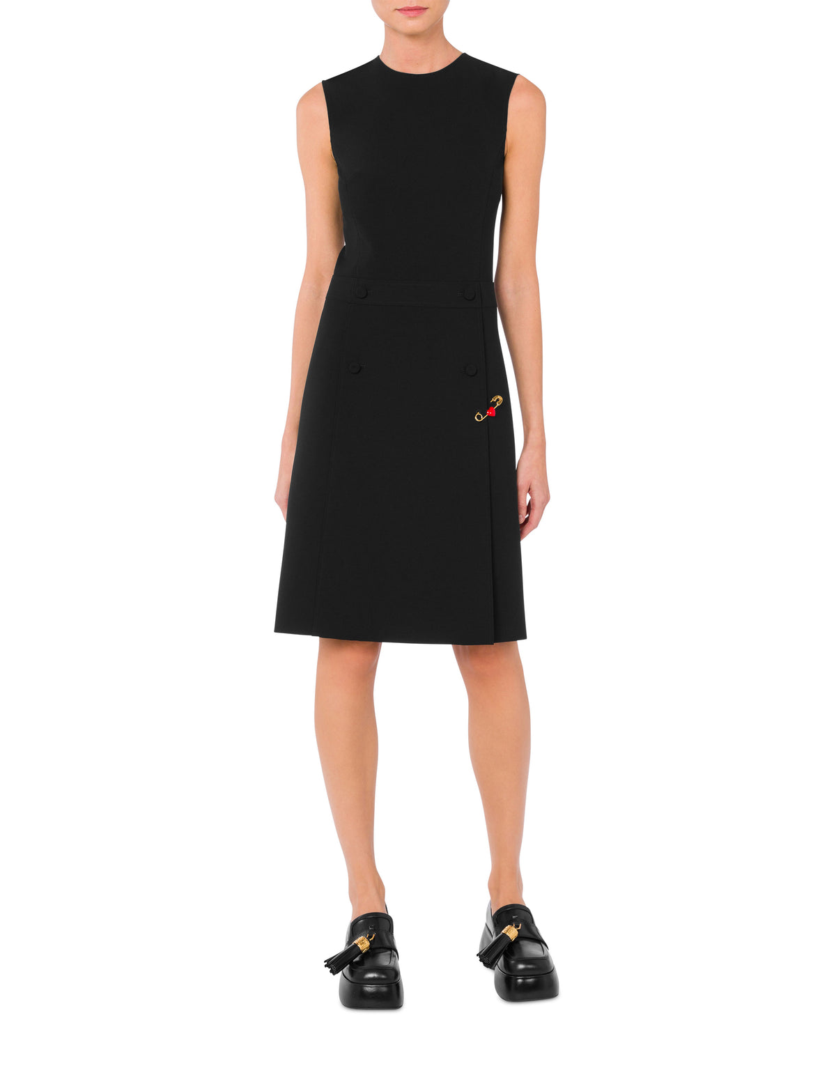 Robe midi en crêpe stretch - Black