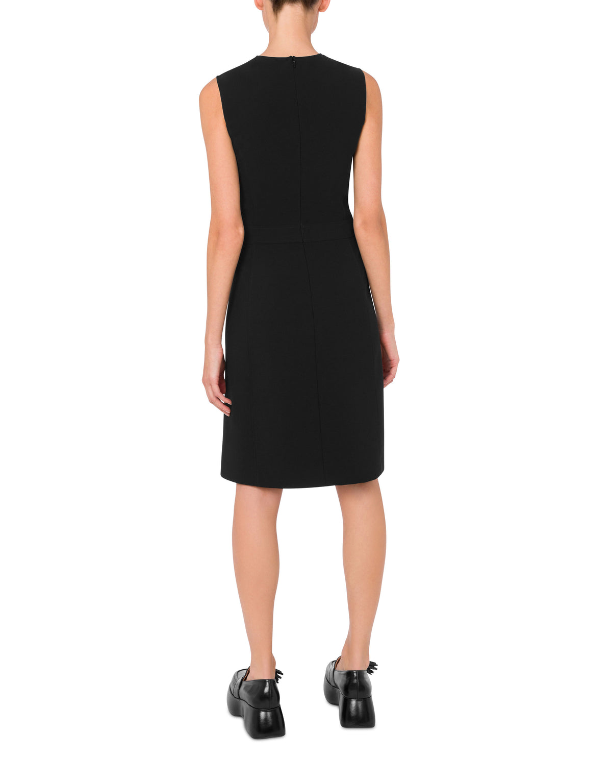 Robe midi en crêpe stretch - Black