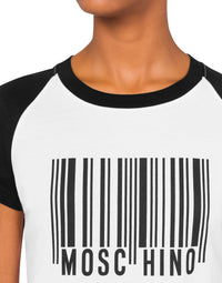 T-shirt à logo et manches contrastantes en coton - White
