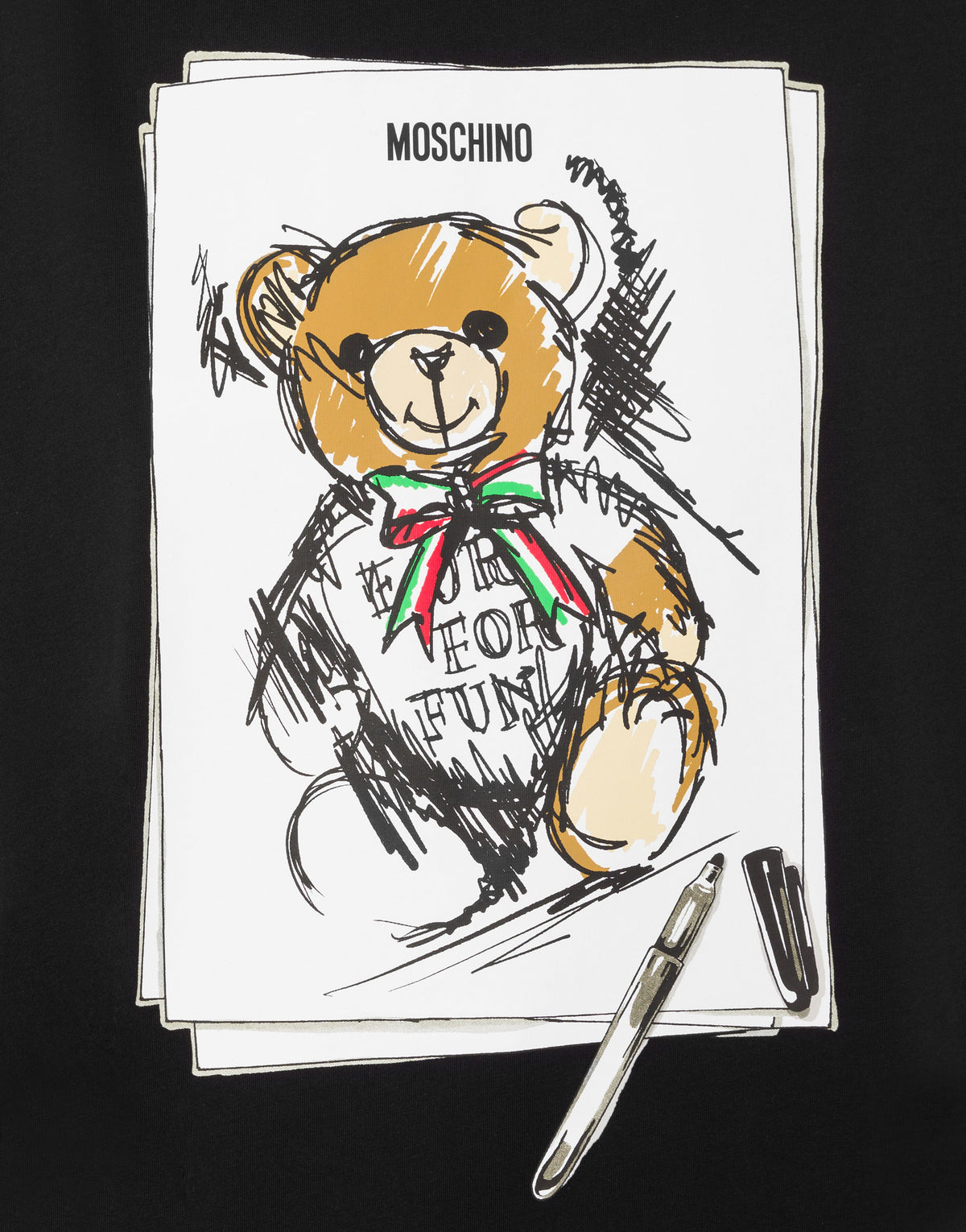 Moschino Teddy Bear oversized T-shirt - Black