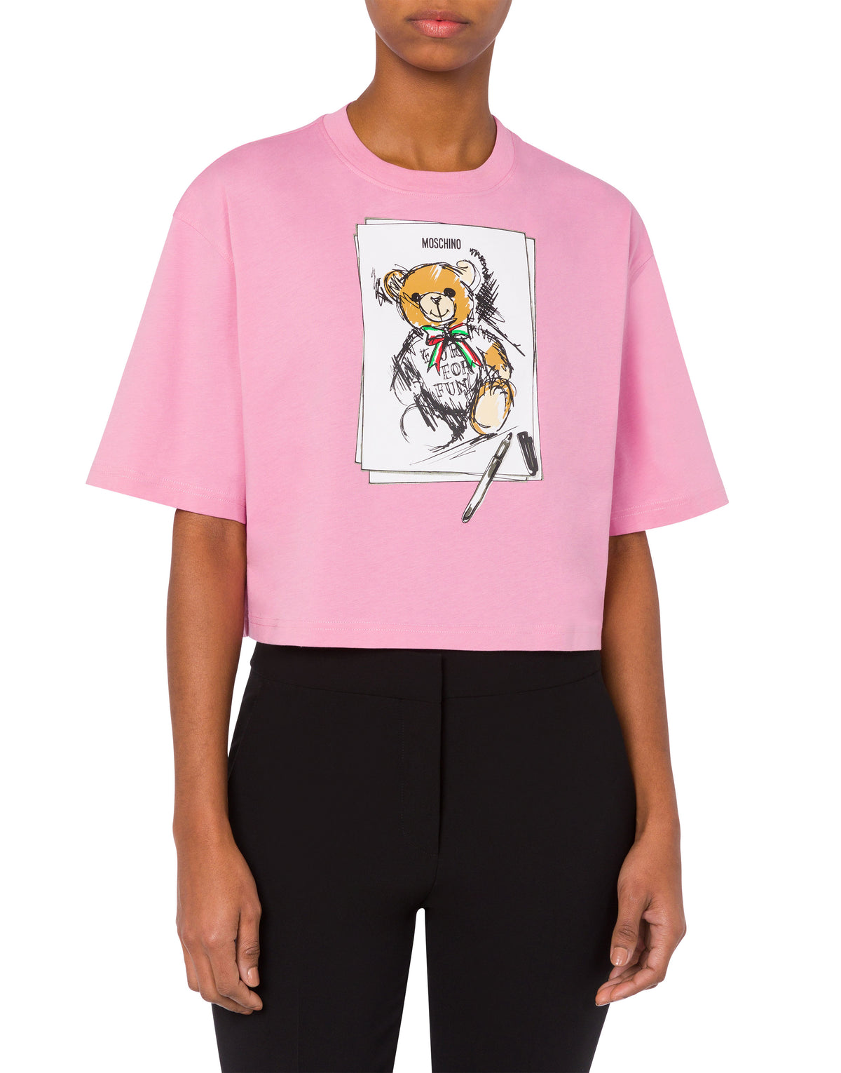 T-shirt court en coton - Pink